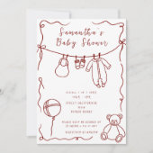 Hand getrokken babykleding Baby shower Kaart (Voorkant)