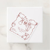 Hand getrokken babykleding baby shower Pop het Bedankjes Labels (In situ)