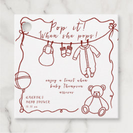 Hand getrokken babykleding baby shower Pop het Bedankjes Labels