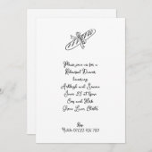 Hand getrokken Baguette & Bow bruiloft repetitie d Kaart (Voorkant / Achterkant)