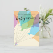 Hand getrokken ballon Baby shower uitnodiging Sjab (Staand voorkant)