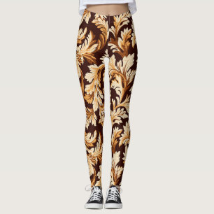 Hand getrokken barokke bladeren: stijlvolle elegan leggings