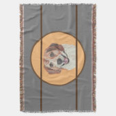  Hand getrokken Beagle katoenen deken (Voorkant Verticaal)