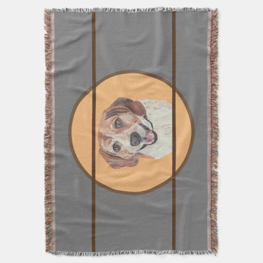  Hand getrokken Beagle katoenen deken (Voorkant Verticaal)