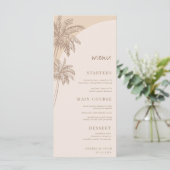 Hand getrokken beige palmboom Boho Beach bruiloft Menu (Staand voorkant)
