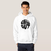Hand getrokken belettering zin in de vorm van een  hoodie (Voorkant volledig)