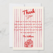 Hand getrokken Berry Strawberry Girl Baby shower Bedankkaart (Voorkant)