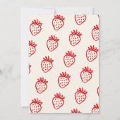 Hand getrokken Berry Strawberry Girl Baby shower Bedankkaart (Achterkant)