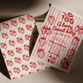 Hand getrokken bessen Aardbei Diy Girl Baby shower Kaart