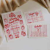 Hand getrokken bessen Aardbei Diy Girl Baby shower Kaart