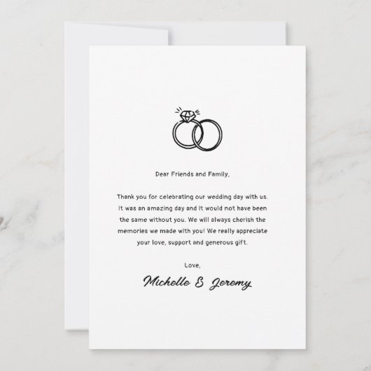 Hand getrokken beste dag ooit bruiloft bedankkaart (Achterkant)