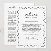 Hand getrokken bestemming bruiloft welkomstzak not notitiekaartje (Voorkant / Achterkant)