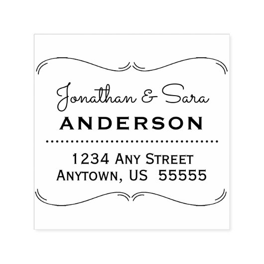 Hand getrokken beugel Lijst retouradres Zelfinktende Stempel (Design)