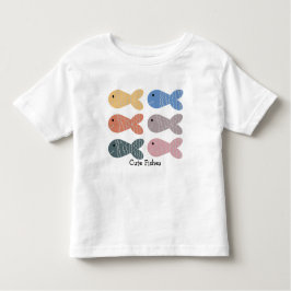 Hand getrokken Bewerken Schattigee vissen Kinder Shirts