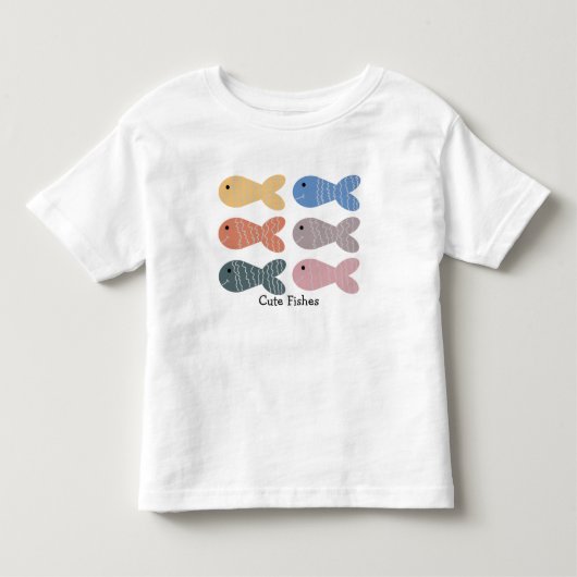 Hand getrokken Bewerken Schattigee vissen Kinder Shirts (Voorkant)