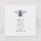 Hand getrokken bij in cirkel vierkante visitekaartje (Achterkant)