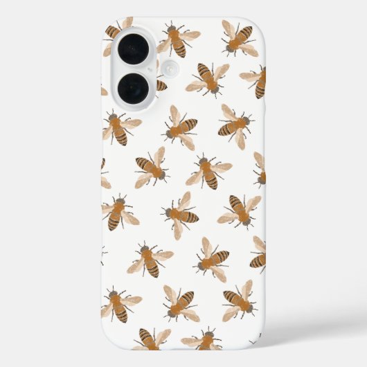 Hand getrokken bijen iPhone Case (Achterkant)
