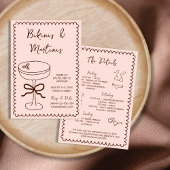 Hand getrokken bikini's & martinis vrijgezellenfee kaart