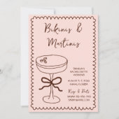 Hand getrokken bikini's & martinis vrijgezellenfee kaart (Voorkant)