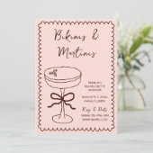 Hand getrokken bikini's & martinis vrijgezellenfee kaart (Staand voorkant)