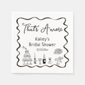 Hand getrokken Black Thats Amore Vrijgezellenfeest Servet (Voorkant)