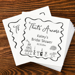 Hand getrokken Black Thats Amore Vrijgezellenfeest Servet