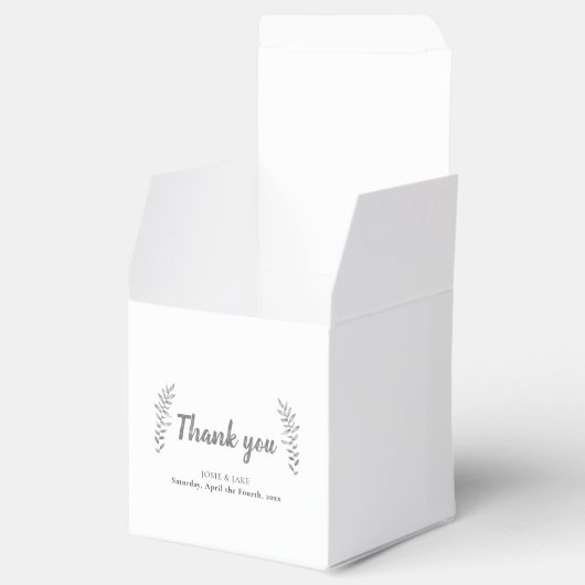 Hand getrokken bladeren bruiloft dank u bedankdoosjes (Geopend)