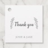 Hand getrokken bladeren bruiloft dank u bedankjes labels (Voorkant)