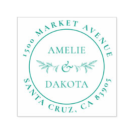 Hand getrokken bladeren Elegant bruiloft retour ad Zelfinktende Stempel