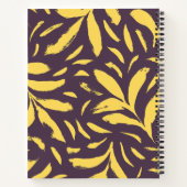 Hand getrokken bladeren geel naadloos patroon notitieboek (Achterkant)