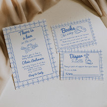 Hand getrokken blauw broodje in de oven cupido Bab