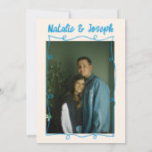 Hand getrokken blauw eigenzinnige taart minimale L Kaart (Achterkant)