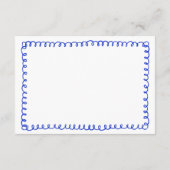 Hand getrokken blauw Frans retro bruiloft details Informatiekaartje (Achterkant)