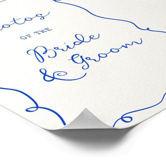 Hand getrokken blauw Lijst bruiloft Poster (Hoek)