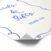 Hand getrokken blauw Lijst Kaarten & geschenken Poster (Hoek)