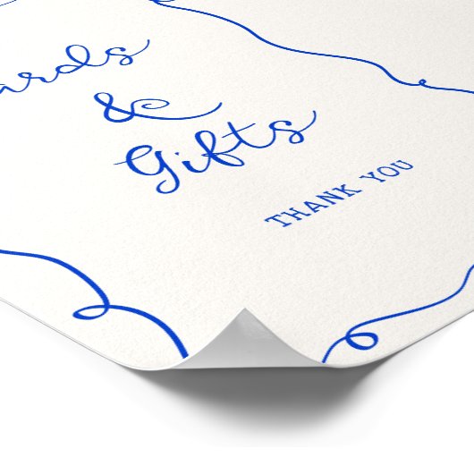 Hand getrokken blauw Lijst Kaarten & geschenken Poster (Hoek)