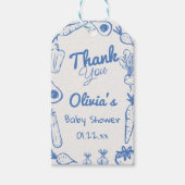 Hand getrokken blauw lokaal geteelde Baby Boy Show Cadeaulabel (Voorkant)