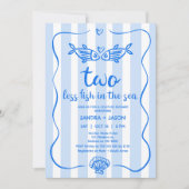 Hand getrokken blauw minder vis koppels Vrijgezell Kaart (Voorkant)