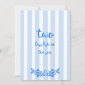 Hand getrokken blauw minder vis koppels Vrijgezell Kaart (Achterkant)