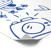 Hand getrokken blauw Vrijgezellenfeest welkomstbor Poster (Hoek)