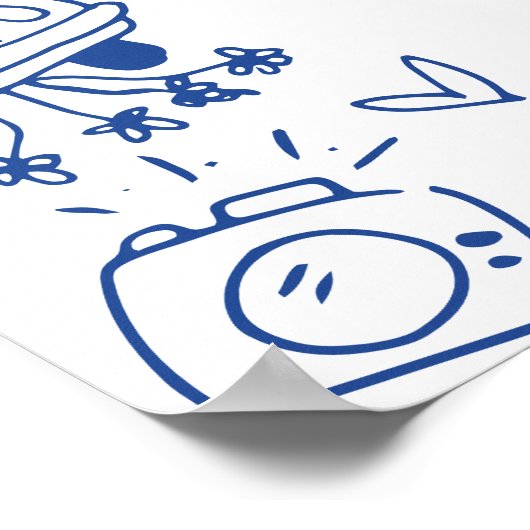 Hand getrokken blauw Vrijgezellenfeest welkomstbor Poster (Hoek)