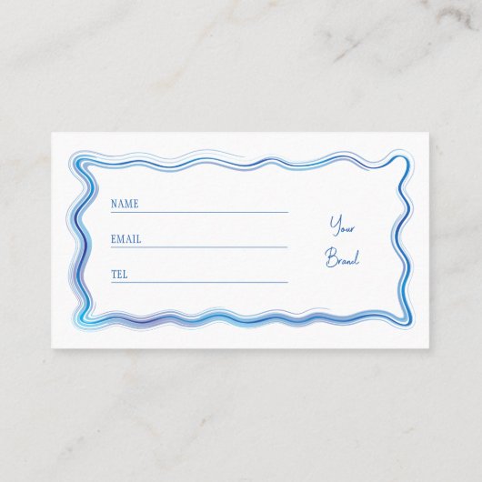 Hand getrokken Blauw Wit Zakelijk Logo Raffle Tick Plaatskaartje (Achterkant)