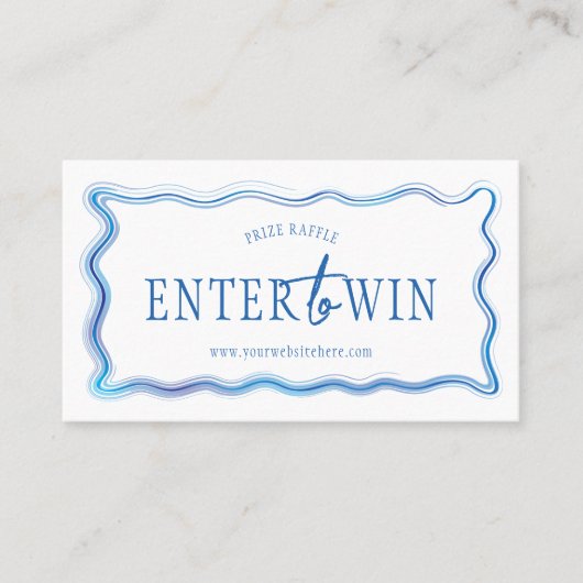 Hand getrokken Blauw Wit Zakelijk Logo Raffle Tick Plaatskaartje (Voorkant)