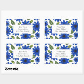 Hand getrokken Blauwe Bloem Patroon Labels (Vel)