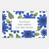 Hand getrokken Blauwe Bloem Patroon Labels (Voorkant)