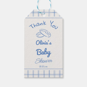 Hand getrokken blauwe broodje in de oven Baby Boy Cadeaulabel
