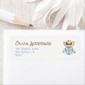 Hand getrokken blauwe broodje in de oven Baby Boy  Etiket (Insitu)