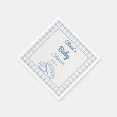 Hand getrokken blauwe broodje in de oven Baby Boy  Servet (Hoek)