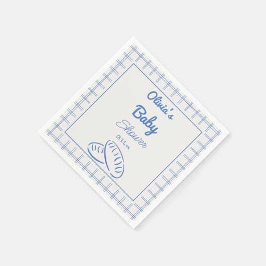 Hand getrokken blauwe broodje in de oven Baby Boy  Servet (Hoek)