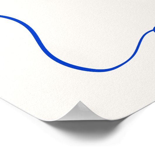 Hand getrokken blauwe bruids brunch welkomstbord poster (Hoek)